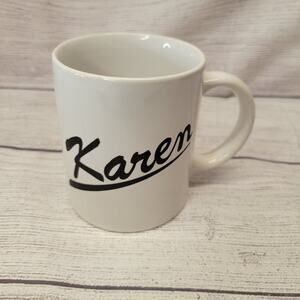 Mr. Mugs Black and White Karen Coffee Mug  3.5" tall